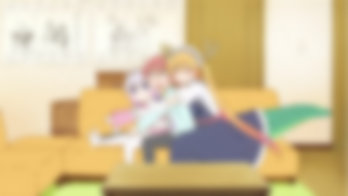 Kanna, Kobayashi, and Tohru in Miss Kobayashi's Dragon Maid S. Photo from Kyoto Animation.