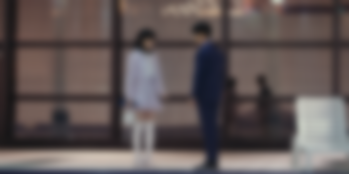 Cho won and Do yun standing and looking down