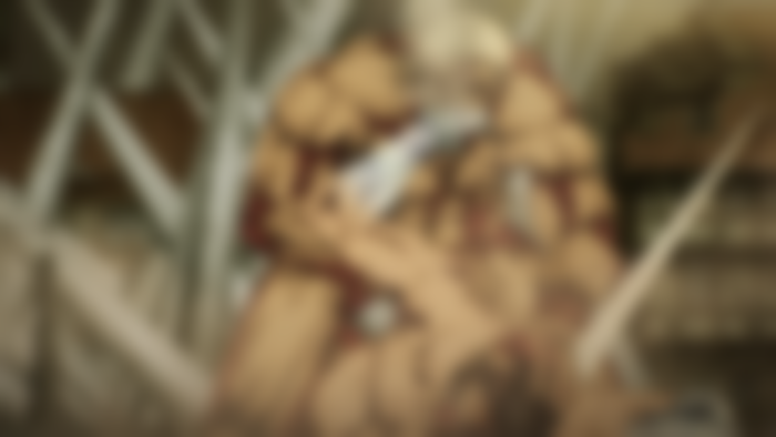 Reiner and Eren fighting in their Titan forms in Attack on Titan Season 4 Part 2.