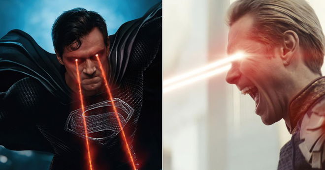 An image of Homelander against Superman.