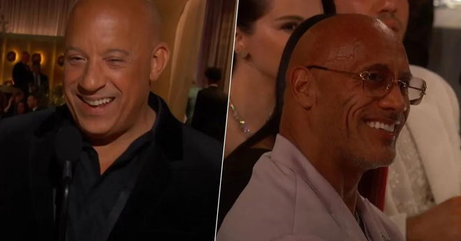 Vin Diesel and Dwayne Johnson in 2025 Golden Globes