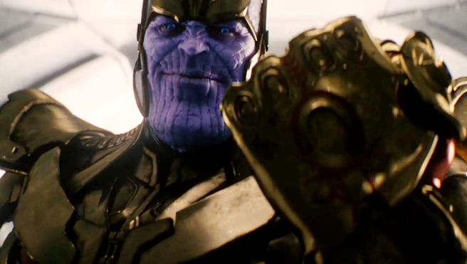 Thanos gathering the six Infinity Stones