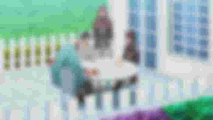 Tomoe, Makoto, Shiki, and Mio in Episode 11 of Tsukimichi: Moonlit Fantasy. Photo from C2C.