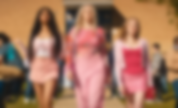 It Roars Mean Girls 2024: Avantika as Karen Shetty, Reneé Rapp as Regina George, Bebe Wood as Gretchen Wieners in Mean Girls 2024