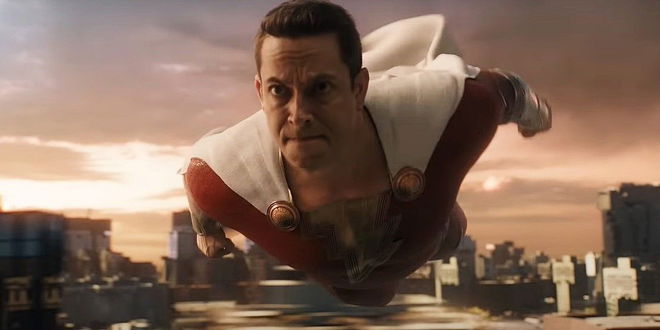 Shazam flying