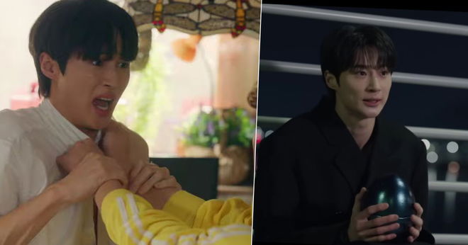 A split image of Ryu Sun-Jae in Episode 11 and Episode 8 of Lovely Runner