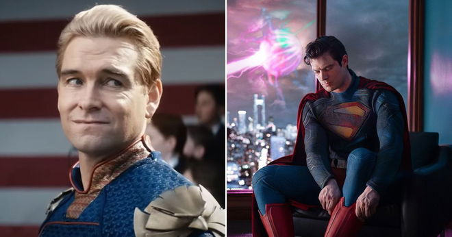 Antony Starr as Homelander in The Boys season 4 | David Corenswet as Superman