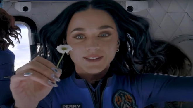 Katy Perry in Blue Origin flight video