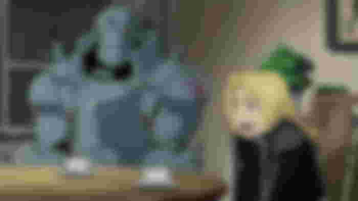 Alphonse and Edward Elric in Fullmetal Alchemist: Brotherhood.