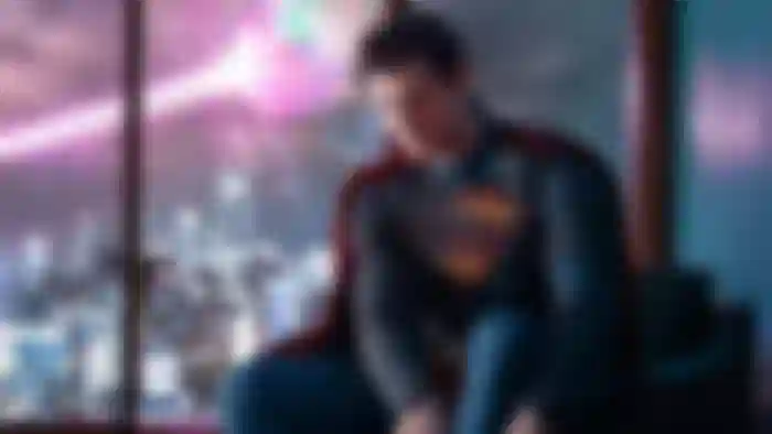 Superman donning his suit