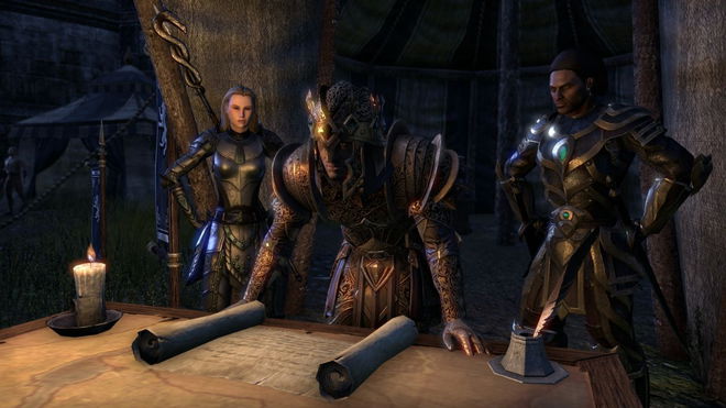 Three characters in Elder Scrolls Online.