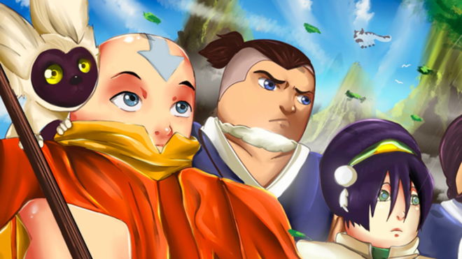 A group of Roblox Avatar characters in Avatar Rogue Benders.