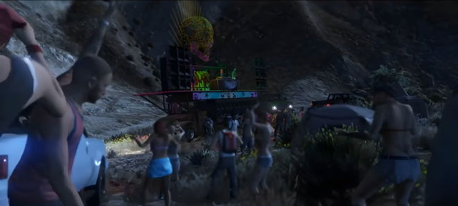 A screenshot of a party in GTA Online.