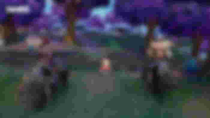 Image of players riding three wolves in Fortnite.
