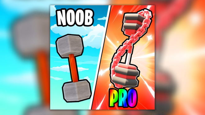 Two dumbbells in Strong Muscle Simulator