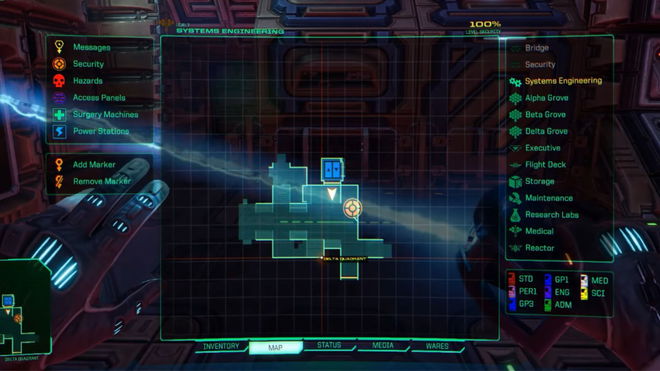A screenshot of Engineering Systems in System Shock Remake.