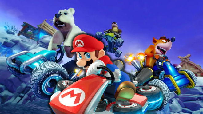 Mario and Crash racing