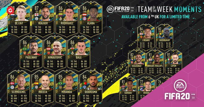 FIFA 20 TOTW Moments: TOTW 27 Squad And Players