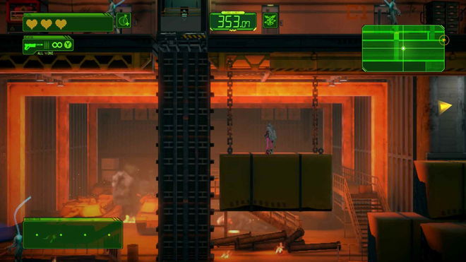 Side-scrolling stealth gameplay from a Bayonetta 3 side chapter.