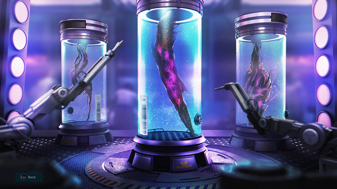 Samples from Archæan enemies in a lab in Rainbow Six Extraction.
