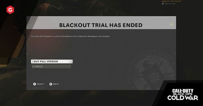 How To Fix The Blackout Trial Has Ended Error In Black Ops Cold War