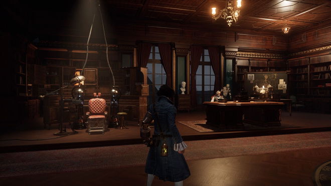 Pinocchio in a dark library in Lies of P.