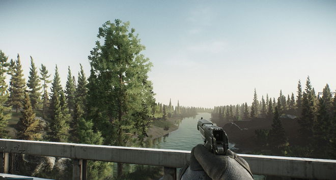 The river on the Customs map of Escape From Tarkov.