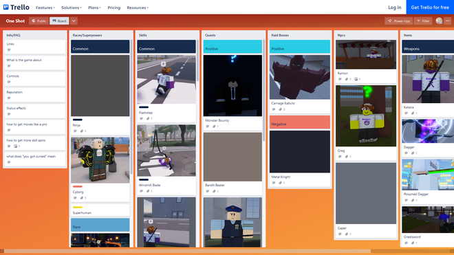 One Shot Trello Board