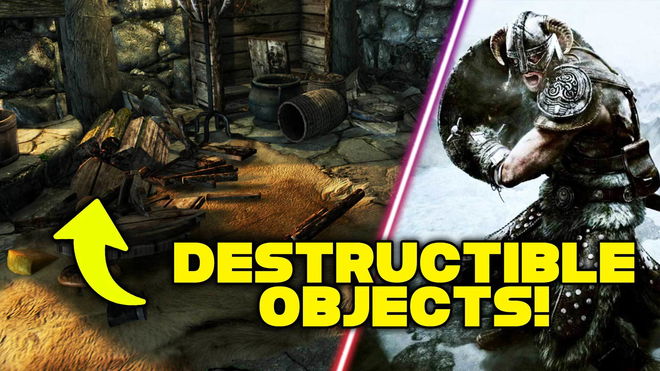 Some destroyed objects in Skyrim.