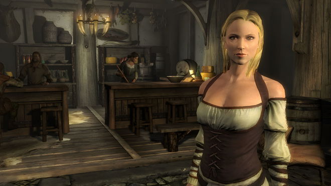 A promo screenshot for Skyrim.