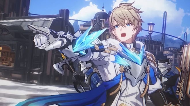 A character pointing his finger in Honkai Star Rail.