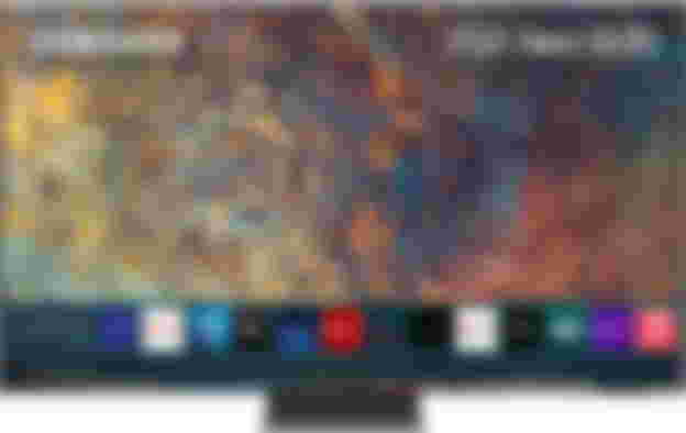 best 120Hz TV for gaming, product image of a grey 65" Samsung QLED TV