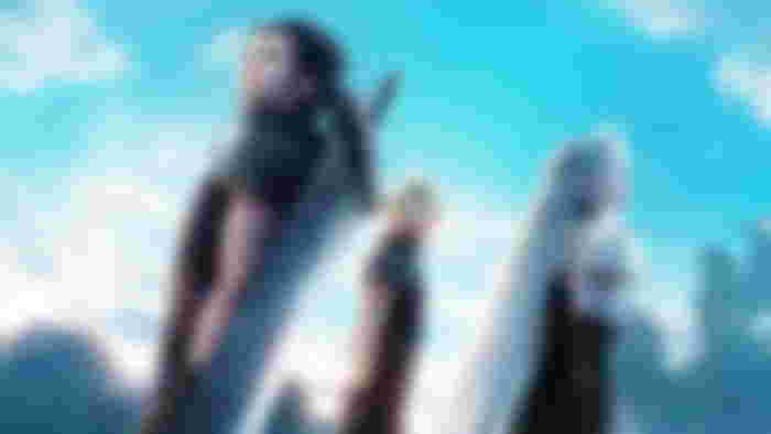 Splashart from Crisis Core: Final Fantasy VII Reunion, featuring Zack and two other characters.