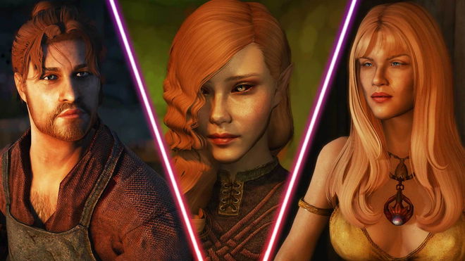 Some of Skyrim's yassified Riften NPCs.