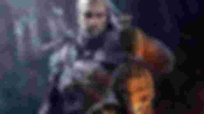 Geralt from The Witcher holdin