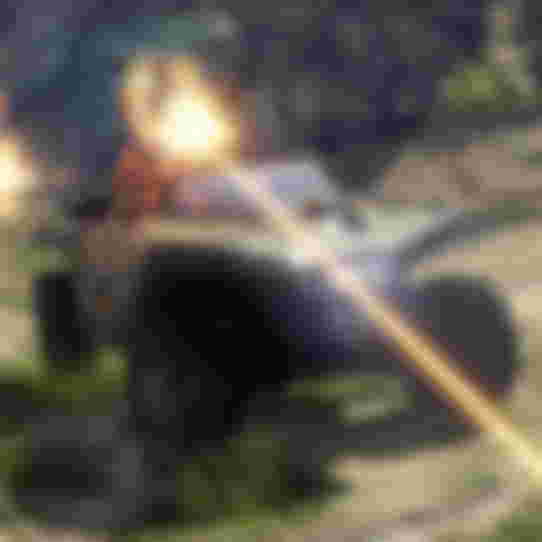 A Halo Infinite Warthog vehicle with a gunner firing shots.