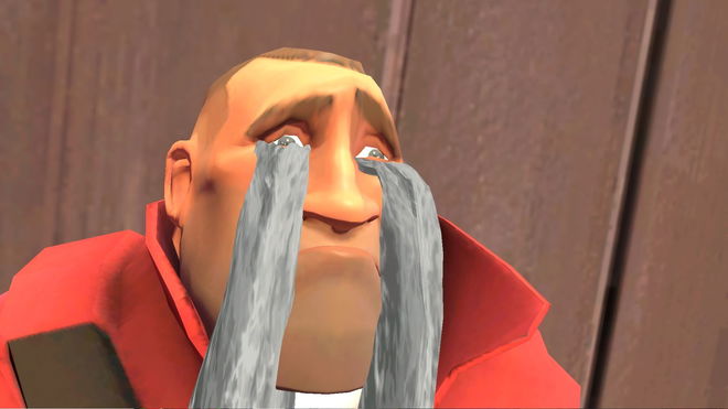 garry's mod heavy crying stream of tears sad face after Nintendo DMCA 