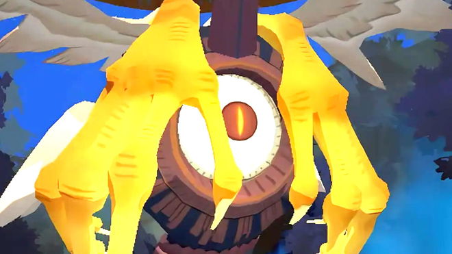 A close up shot of the Dream Realm endgame Boss AFK Journey Skyclops floating in the sky