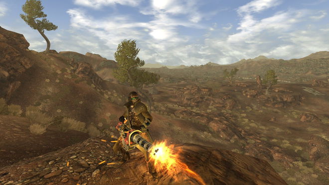 An image of bullets being fired in Fallout New Vegas.