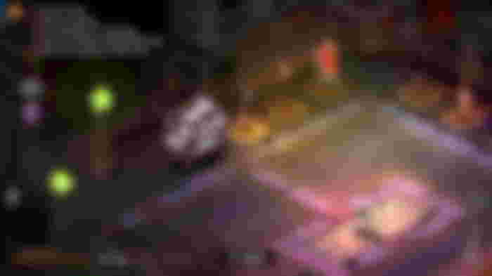 The weapons hall in Hades, showing Zagreus standing in front of the Stygian Blade