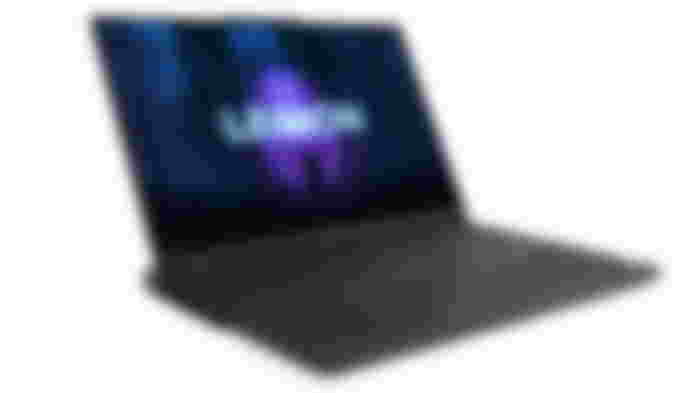 Lenovo Legion 7i product image of a black gaming laptop featuring multicoloured backlit keys and a graphic of someone in a dark forest below Legion branding on the display.