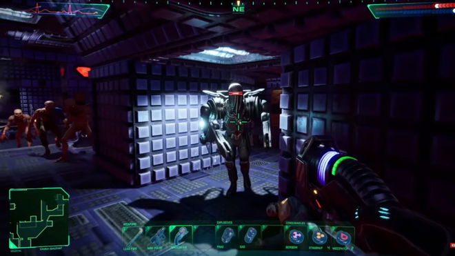 A gameplay screenshot fromthe System Shock Remake trailer. 