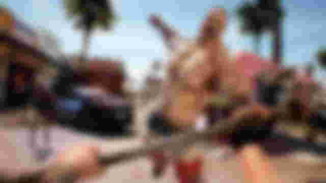 Dead Island 2 player holding sledgehammer near crusher