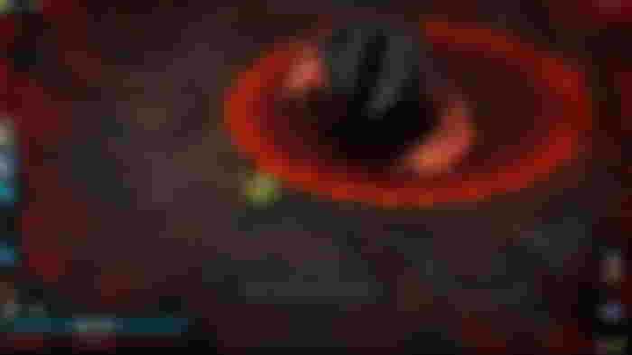 The player, low on health, fighting the Infernal Beast Cerberus in Hades 2.