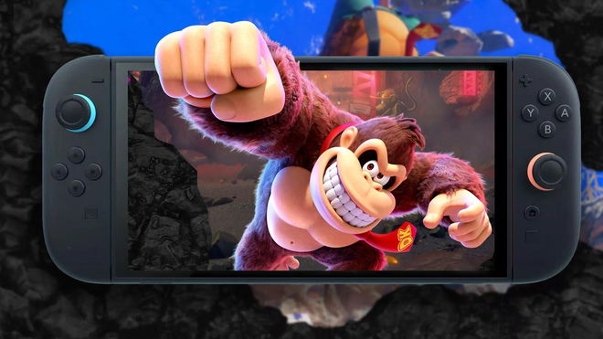 Donkey Kong Bananza running on a Switch 2