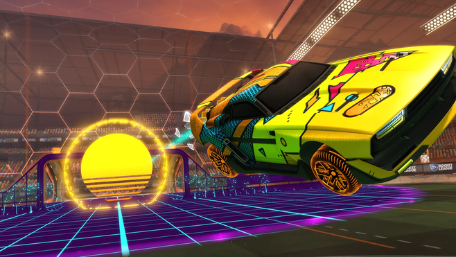 rocket league season 13 retro vaporwave goal effect