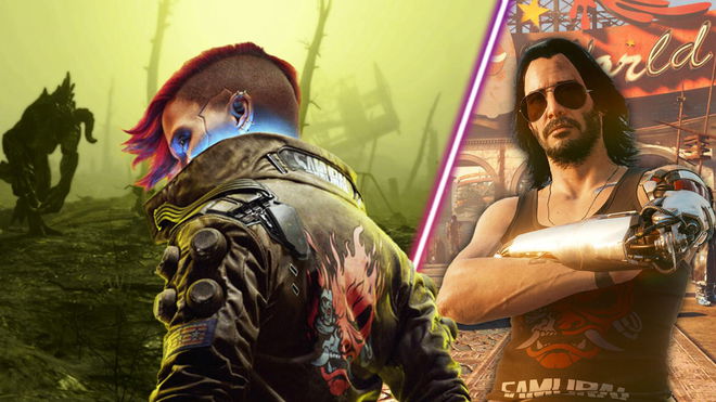 Some Cyberpunk 2077 characters in Fallout 4.