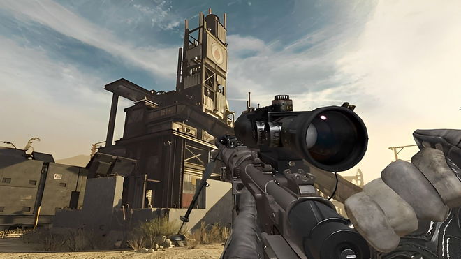 Intervention sniper rifle in Rust map