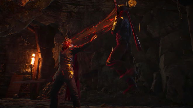 Image of evil Ash consuming a soul in Evil Dead.