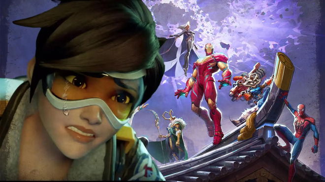 Stills from Overwatch and Marvel Rivals